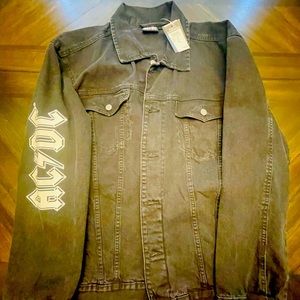 Mens AC/DC black denim jacket